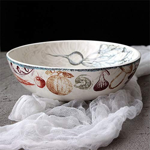 MKKSLR Scodella per zuppa Grande Scodella per Frutta Insalata di Ramen Tagliatella per Verdure Scodella per Piatti in Ceramica Creativa Dipinta a Mano da 8 Pollici
