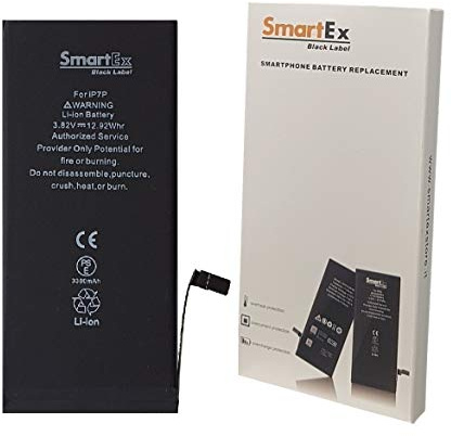 Smartex® Black Label Akku Batterie mit höher Kapazität kompatibel mit iPhone 7 Plus - 3380 mAh | Datum 2023 | 2 Jahre Garantie