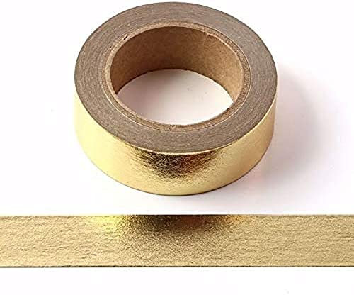 Masking Tape Washi-Klebeband, dekorativ, selbstklebend, 15 mm x 10 m (Goldfolie)