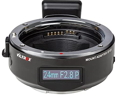 VILTROX EF-E5 Smart Full Frame Lens Mount Adapter CDAF/PDAF Auto Focus with OLED Screen,Manual Adjust Aperture for Canon EF/EF-S Lens to Sony E Mount Camera A9/A7RIII/A7III/A7II/A6500/A6300