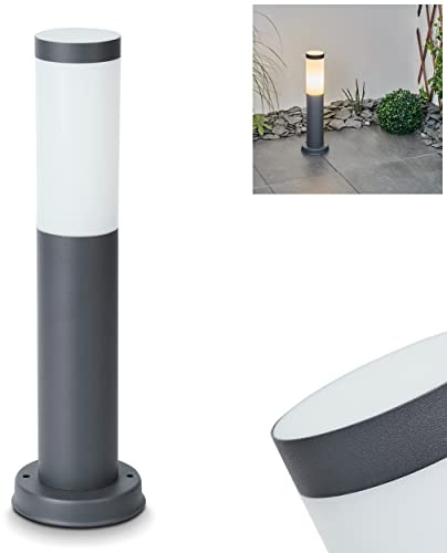 HOFSTEIN Wegeleuchte Sessa, Außenwegeleuchte aus Metall/Kunststoff in Anthrazit/Weiß, moderne Sockelleuchte für Garten, Außenbereich, Hof, Terrasse, Höhe 45,5 cm, E27, IP44