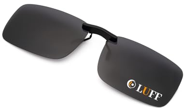LUFF Polarized Clip on Sunglasses for women and men,sunglasses clip for car visor,UV400 Outdoor/Driving/Fishing(Dark Grey)
