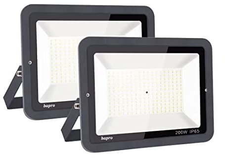 bapro 2x 200W 20000LM Projecteur LED Lumières Extérieures, 3000K Super Lumineux Blanc Chaud Lampe Projecteur Spot LED Puissant, Projecteur LED Extérieur IP65 Etanche