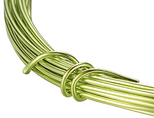 Perlin Aluminiumtråd, smyckestråd, böjtråd, aluminiumtråd, pysseltråd, pärltråd, dekorativ tråd, färgtråd, blomtråd, modelleringstråd, 12 m 1 mm (grön)