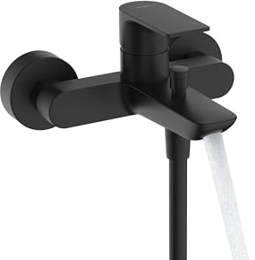 hansgrohe Badkarsarmatur Rebris E, ytmonterad badrumsarmatur för 2 funktioner, matt svart