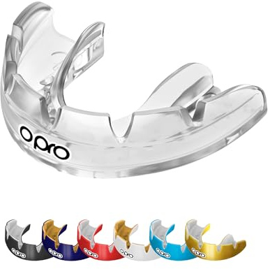 OPRO Instant Custom-Fit Mouthguard for Braces – Gum Shield Adult (Age 10+) – OPRO Mouth Guard Boxing and MMA, Easy Self-Fit Gum Shield Rugby and Hockey - Maximum Protection with Dental Warranty