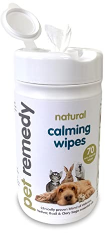 Pet Remedy Natural Calming Wipes for All Pets - Tub of 70 Biodegradable Wipes