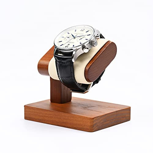 Oirlv Massivholz Einfacher Uhrenständer,Uhrenhalter Holz,Watch Stand,Schmuckständer Geschenk für ihn(Cremeweiß)