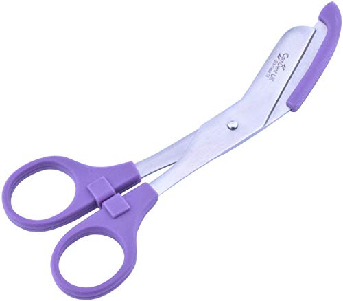 AR EMPORIUM Bandage Scissors with Round Tip Perfect for Veterinary, General and Home Use with Colored Safety Guard 5 -Colours (Purple)