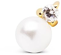 SINGULARU Pendiente suelto Mujer Pearl Spark Plata Baño Oro
