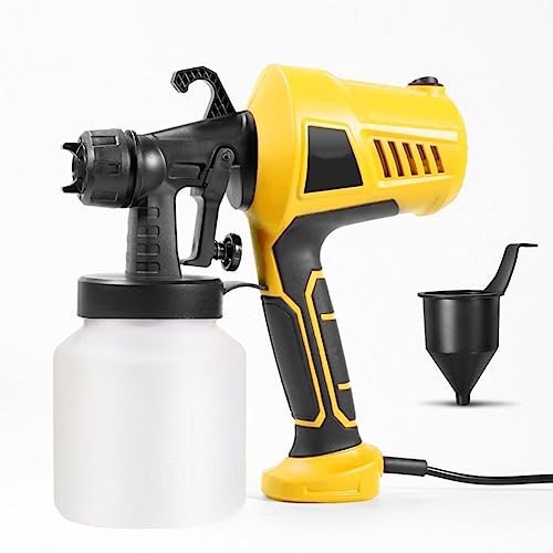 Dessert Chocolate Spray Gun, 500W Multifunction Baking Sandblasting Machine with 3 Patterns, Electric Paint Sprayer Cake Decorating Kit for Pastry Cake Decor Baking Household Latex Paint yellow