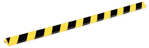Durable Eckschutzprofil C35, selbstklebend, 5 Stück, gelb/schwarz, 1102130 | Rammschutzleiste aus Polyurethan-Schaum, 1 m Länge, 35 mm Klebefläche, Warnmarkierung für Innenbereiche