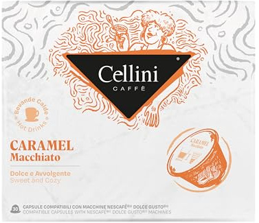 Caffè Cellini Capsule Compatible avec Nescafè Dolce Gusto* Caramel Macchiato - 90pcs