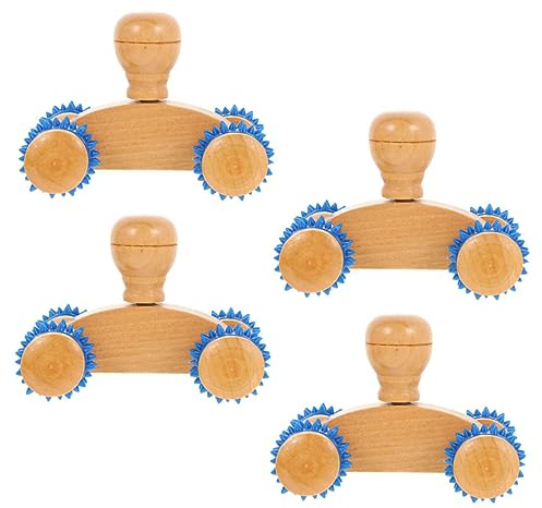 SOLUSTRE 4 Stück Massagegerät mit Rückenmassage Roller und Muskelentspannung für Ganzkörpermassage und Ergonomische Anwendung bei Sport und Wellness