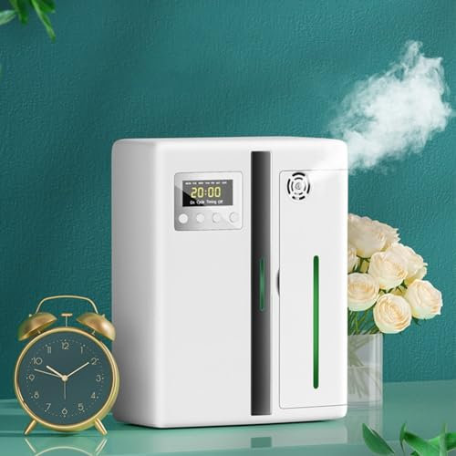 Wasserlose Diffusoren, 160 ml, 300 m³ Abdeckung, Duftluftmaschine für Zuhause, Wandmontage, Kaltluft-Duftdiffusor, intelligenter Öldiffusor, großer Raum, Hotel, Büro (Schwarz-UK)
