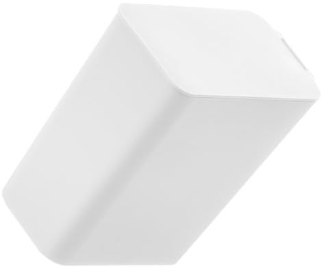 Amosfun Poubelle de Bureau Mini Poubelle de Table Corbeille à Papier Couvercle Rabattable en PP Blanche Cuisine Salon Salle de Bain Chambre Organiseur de Déchets