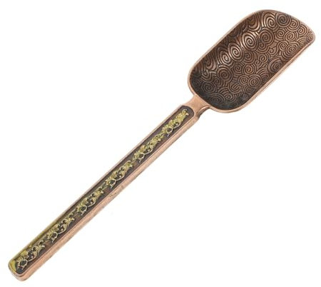 Cabilock 3 Pièces cuillère à café en cuivre cuillères à thé en feuilles cuillère à mesurer en métal bonbons décor rétro pelle à thé Cuillère doseuse à thé en cuivre décorer, V8QJ735UJP628RNM0522A4