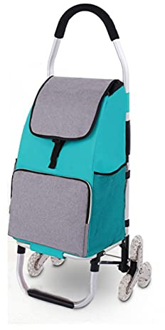 DAQERHSH Shopping Cart Shopping Cart Foldable Portable Trolley for Groceries Lightweight Stair Climbing Rolling Swivel Wheels and Removable Bag Folding Hand Truck (Color : 3)