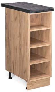 Vicco Küchenregal Fame-Line, offener Küchenschrank, Goldkraft Eiche, 30 cm, AP Anthrazit