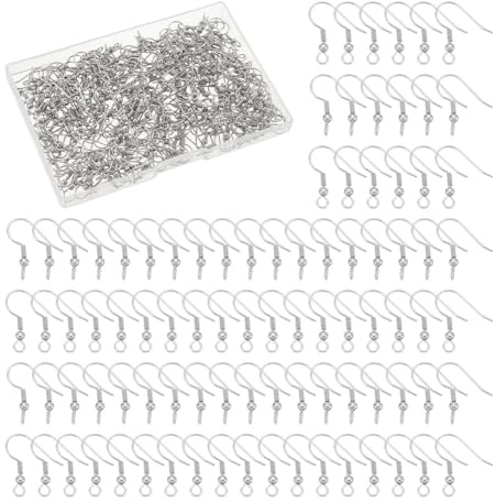 UNICRAFTALE 300 Stück 21 Gauge 304 Edelstahl Ohrringhaken Fischhaken Ohrringdrähte Metall Ohrring Beschläge Kugel Punkt Ohrhaken Französische Ohrhaken Zur Schmuckherstellung DIY Ohrhänger Basteln