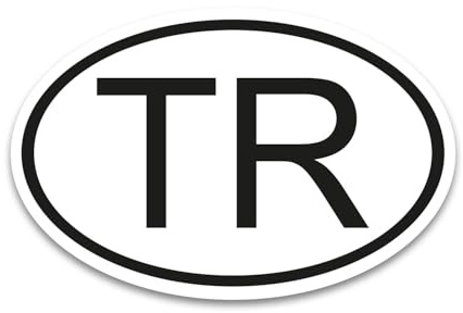 iSecur Auto-Magnet TR Länderkennzeichen Türkei 17,5 x 11,5 cm - kfz797 | TR Magnet Länderkennzeichen Türkei Schwarz und Weiß - 17,5 x 11,5 cm, vergilbungsfrei und Waschanlagen geeignet