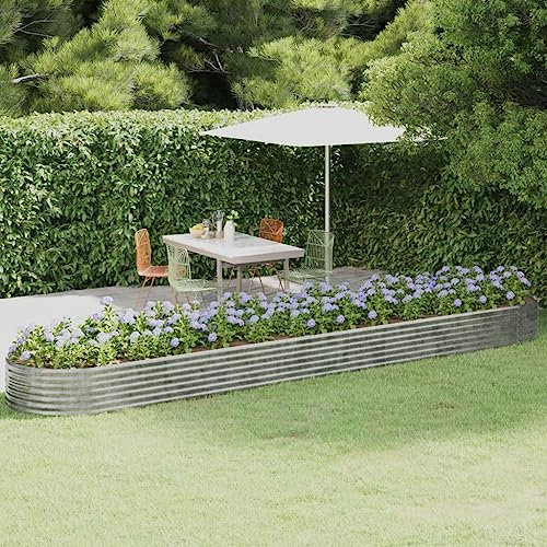 FUDUGEHMIOFWFJJ miniteich Komplettset,pflanzentopf Gross Outdoor,Hochbeet Pulverbeschichteter Stahl 507x100x36 cm SilbernGeeignet für Garten, Terrasse, Schlafzimmer, Wohnzimmer