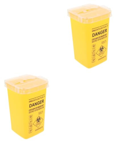 TOVINANNA 2pezzi Contenitore Per Rifiuti Medici Coperchio Soluzione Pratica Per Smaltimento Sicuro Di Oggetti Affilati e Rifiuti Sanitari Design Resistente Per Casa e Ufficio