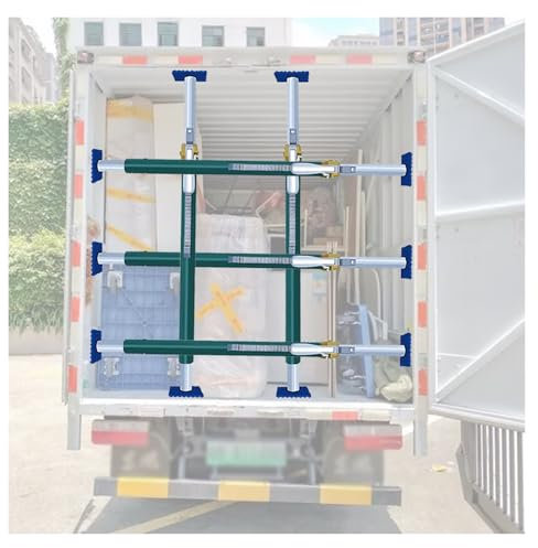 MZZKFC Ladung Bar 4.3-7.7 FT Teleskop-Ladungsstabilisator, Aluminium-Ratschen-Ladungsstange, Einstellbare Länge, Grüne Ladestangen Für Kastenwagen(Green 5 Sets,1.83-2.21 m)