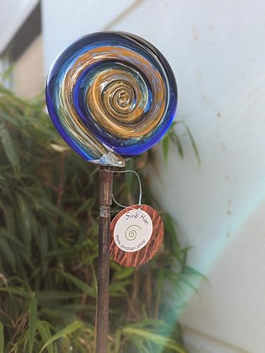 Zen Man Gartenstecker Rost Beetstecker Garten Glaskugel Glasdeko H110*10 cm Metall 032285OB
