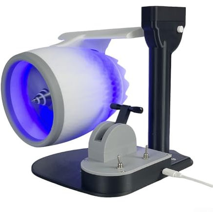 RANRAO Ventilador de escritorio, ventilador de mesa recargable por USB, ventilador turbo de motor, humidificador portátil de motor a reacción, azul, para dormitorio, oficina y escritorio
