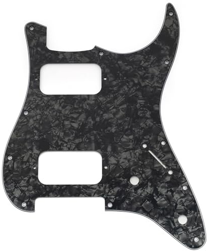 Musiclily Pro 11 Löcher HH ST Schlagbrett Runde Ecke 4-lagig Black Pearl
