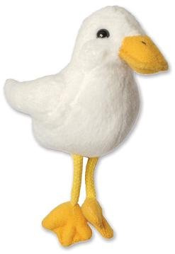 alles-meine.de GmbH Fingerpuppe - Ente weiß/Gans - Ostern Tier Vogel Hahn - Haustier Bauernhof/Handspielpuppe - Fingerpuppen Kasperletheater - Plüschtier