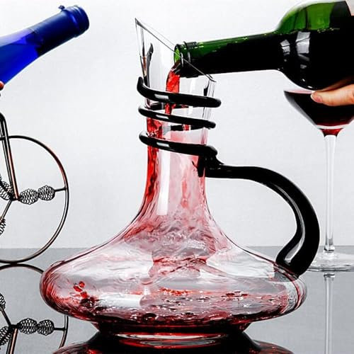 Carafe à vin de luxe en cristal soufflé à la main sans plomb - Carafe à vin rouge en cristal soufflé à la main - Cadeau pour vin rouge
