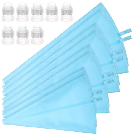 Juego de mangas pasteleras y puntas, mangas pasteleras y puntas - Juego de bolsas pasteleras reutilizables y seguras para glaseado | Kit de tuberías de glaseado de calidad alimentaria, juego de decora