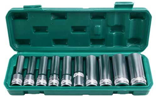 Surluoen Juego de Dados de de 6 Puntas Juego de Dados de Herramienta para Llave de Tubo Juego de Manguito Hexagonal Exterior Llave de Tubo