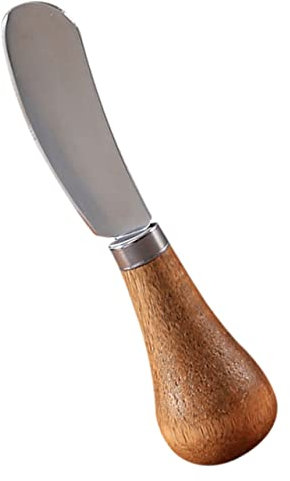 LIFKOME Espátula de Queso Portátil de Acero Inoxidable y Madera para Servir