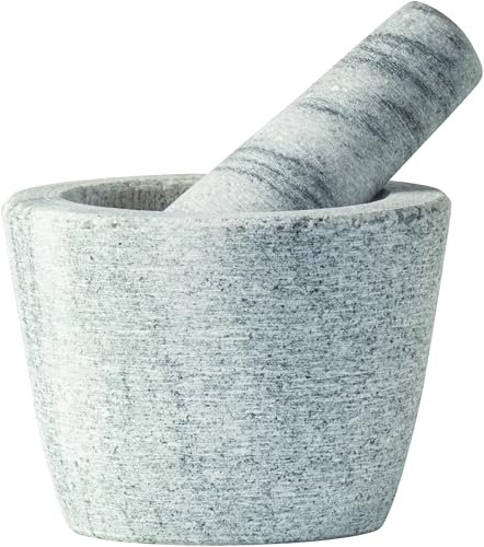 JADE TEMPLE 17439 Mármol Mortero con Maja de Loza Gris