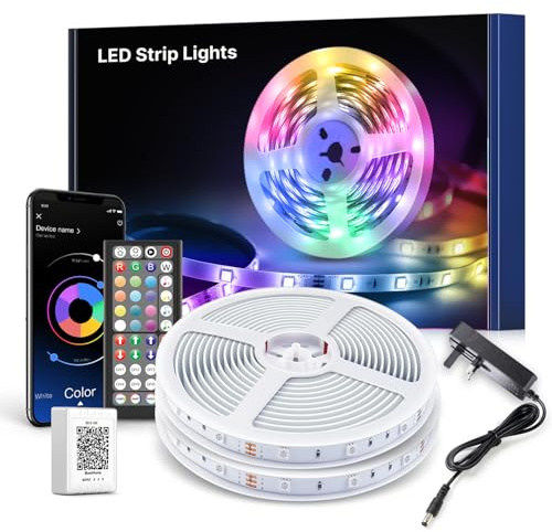 30M LED Strip Lights, Ultra Long Bluetooth RGB Light Strips with Remote & App Control, Colour Changing Tape Lights, Music Sync Dimmable Lighting for Bedroom, Living Room, Gaming Room & Christmas Decor
