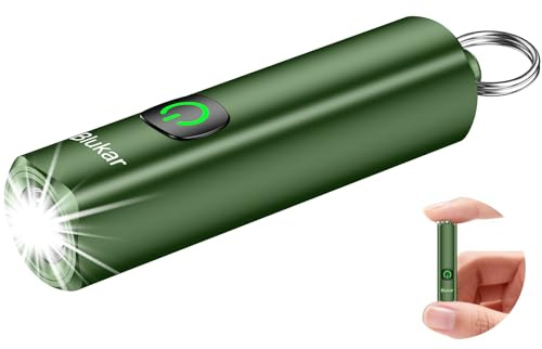 Blukar Mini Linterna LED Recargable,Supebrillante Portátil Linterna Llavero