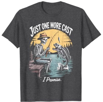 Just One More Cast Skeleton Fishing Halloween Best Fisherman T-Shirt