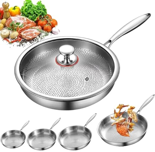 Sartén Titanium Pro con tapa, antiadherente, duradera y resistente a los arañazos, compatible con todas las placas de cocción (XL)