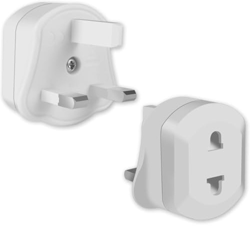 Electric toothbrush adapter plug UK | 2 Pin To 3 Pin Travel Adapter Plug EU TO UK | Two to Three Prong Charging Tooth Brush Razor Plugs For Shaver | Portable & Safe Bathroom Shaver Adapter Plug