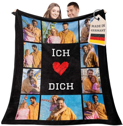 Easycosy Muttertagsgeschenke für Mama, Made in Germany - personalisierte Mama Decke mit Foto Text, Kuscheldecke Fotodecke mit Eigenem Photo Blanket Mutter Oma zu Geburtstag