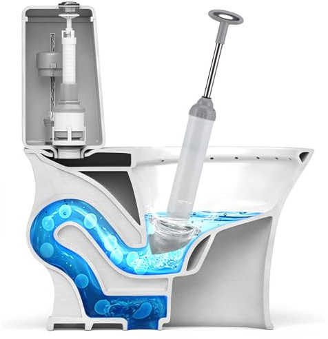 Alipis Stantuffo ad Alta Pressione per WC Testa Curva Bianca Sturalavandini in Acciaio Resistente per Bagno e Cucina Strumento Versatile per Rimuovere Intasamenti da Scarichi e