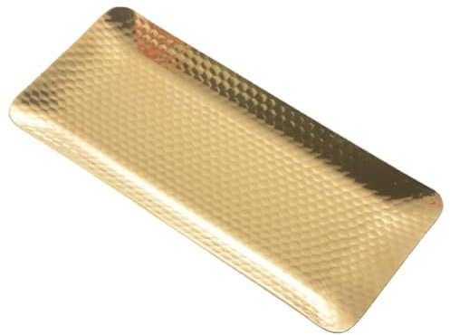 Ipetboom Vassoio Portaoggetti in Acciaio Inox 304 Finitura Martellata, Vassoio Portagioielli Rettangolare Medio, Porta Cosmetici Multifunzionale per Casa e Ufficio