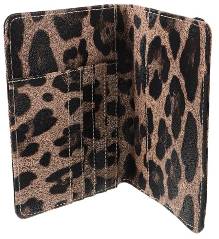 AMUSLESUR Portapassaporto Rfid in PU Stampa Leopardata, Custodia Multi-Slot per Passaporti e Biglietti, Portafoglio da Viaggio Elegante per Viaggi Donna