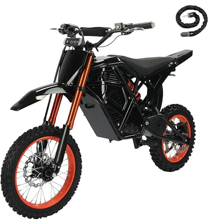 Qlife Vela E5 Electric Dirt Bike for Teens Adults,3500W Peak Mid-Drive Motor,38MPH&53-Miles Off-Road Electric Motorcycle with 48V 23Ah Battery,Full Suspension E Bike,Dual Hydraulic Brakes,Orange