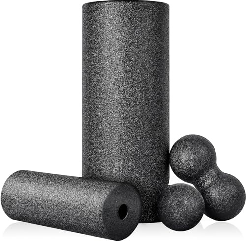 Blackroll - Juego de rodillos para fascia con bola de fascia, mini rollo de fascia pequeño y doble para yoga, entrenamiento de fascia, color negro