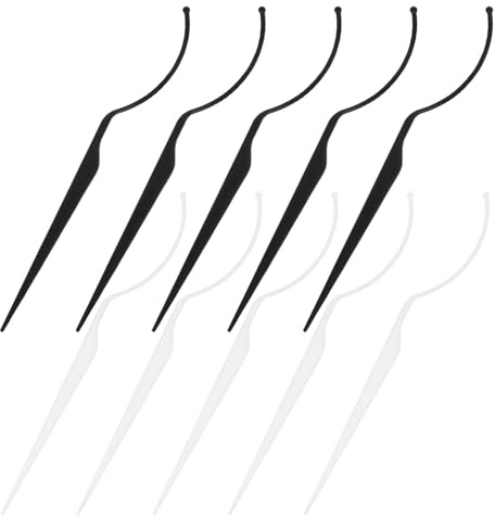 TOPPERFUN 10 Soportes Exhibidores de Pestañas Postizas Acrílicos Transparentes y Negros, Palitos para Visualización y Organización de Pestañas, Accesorio Compacto para Maquillaje y Tienda