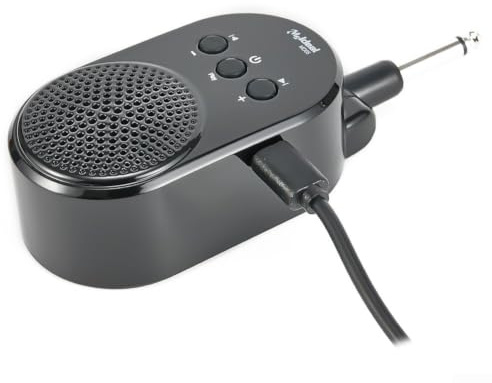Qualoramall Amplificatore per basso elettrico portatile da 5 W con rotazione da 6,35 mm, ricaricabile tramite USB, 850 mAh, autonomia 4 ore, amplificatore per cuffie tascabile per pratica e viaggi
